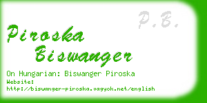 piroska biswanger business card